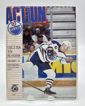 Action Edmonton Oilers Official Program February 7 1992 VS. Islanders